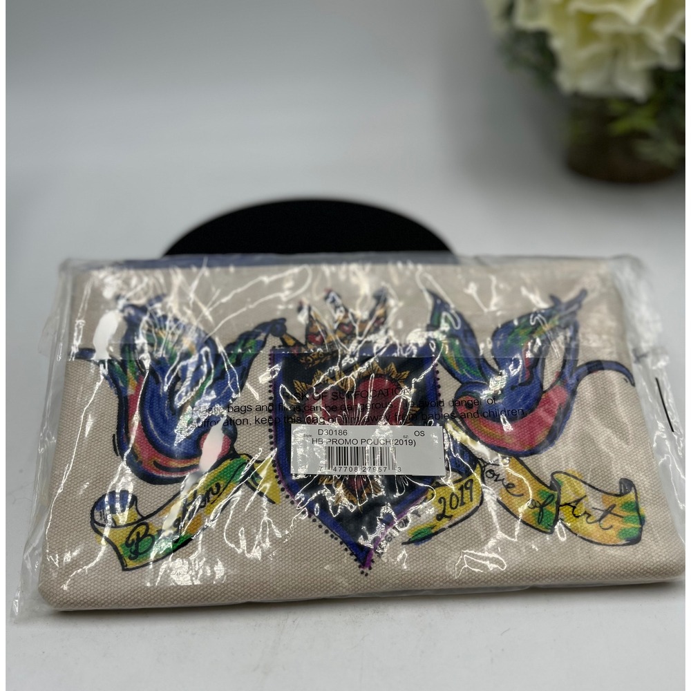Brighton 2019 Love of Art Canvas Zippered Pouch /
Cosmetic Makeup Bag NEW